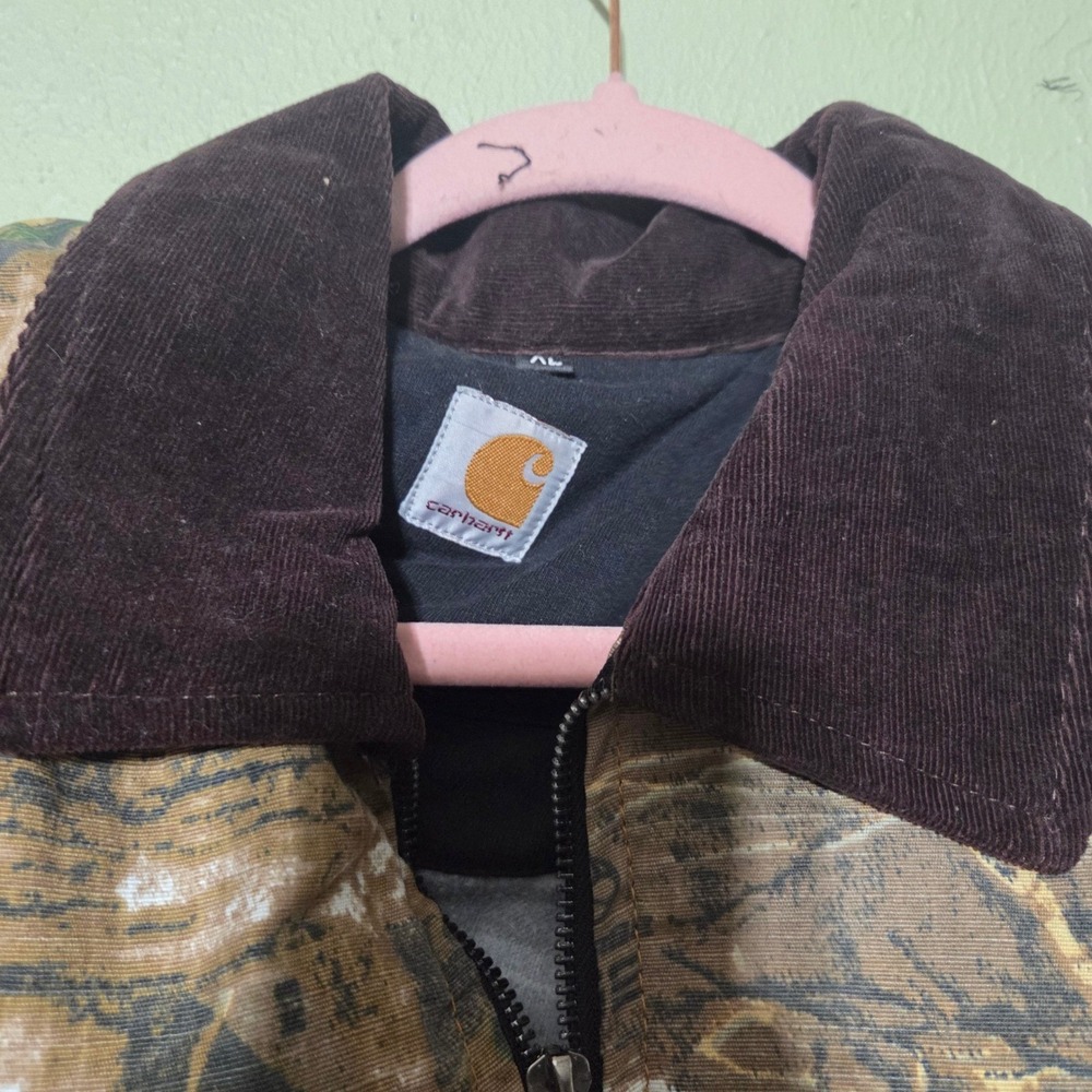 Carhartt Recycled/Upcycled Real Tree Camo Work Jacket Mens XL BrownGreen - Picture 6 of 6